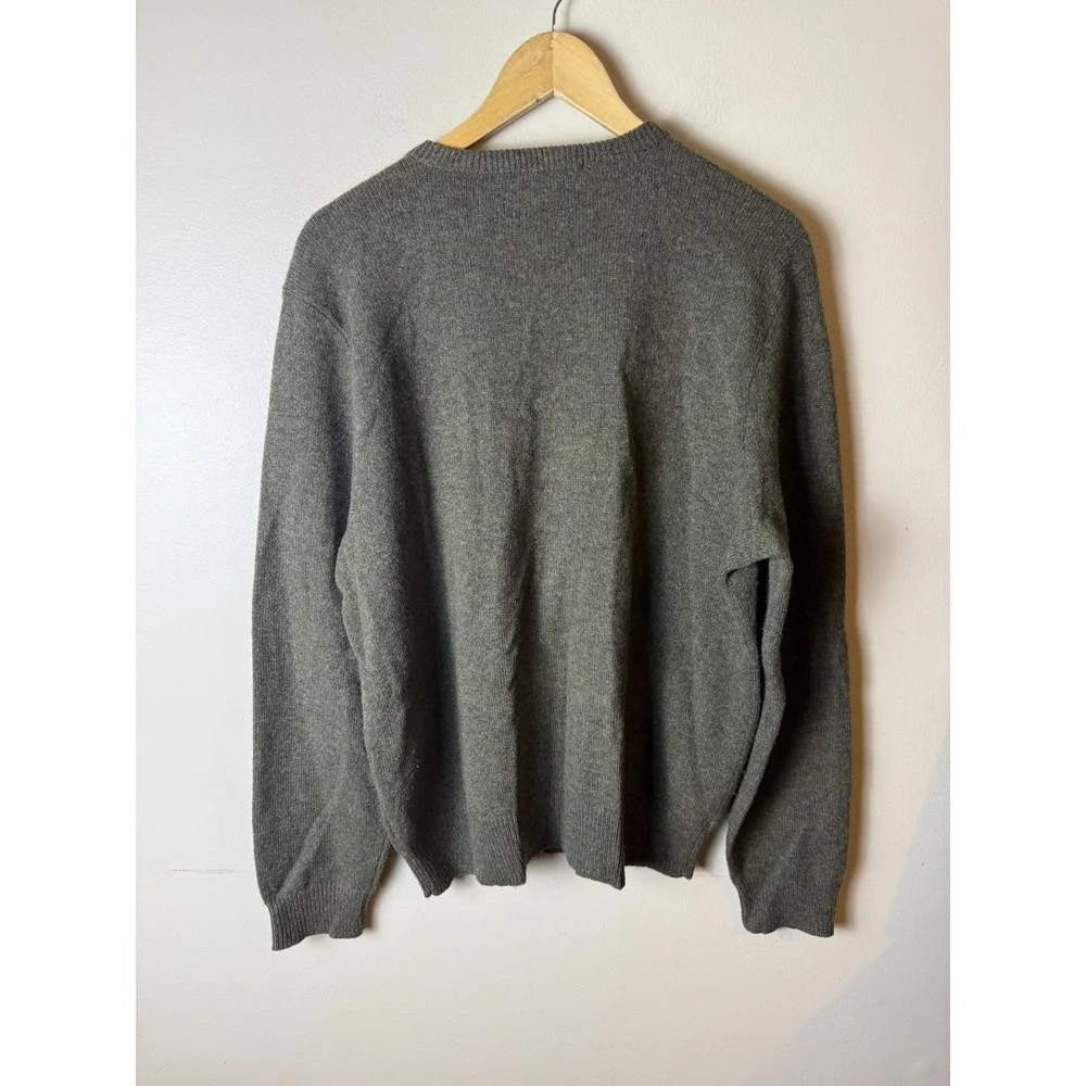 Polo Ralph Lauren 100% Lambswool V-Neck Pony Logo Sweater Mens L Green